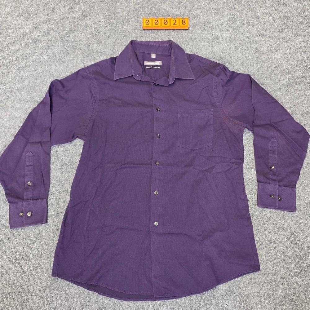Geoffrey Beene Purple Long Sleeve Button Up Shirt Men's Size 16 32/33